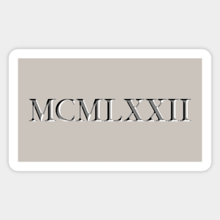 Roman Numeral 1972 Sticker